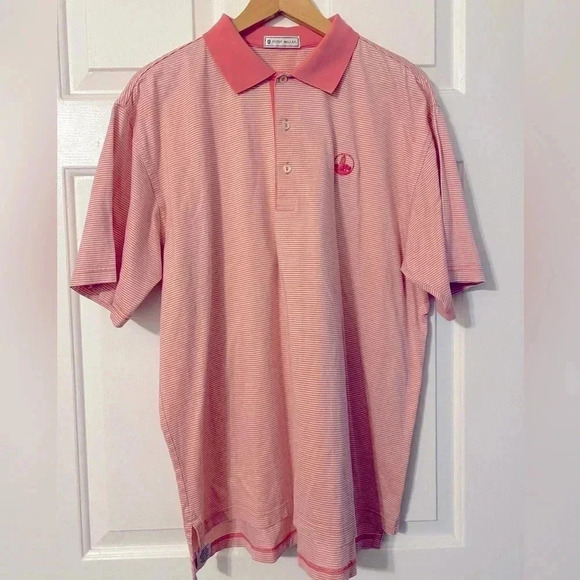 Peter Milar Pink Striped Polo Size M‎ - Picture 1 of 8
